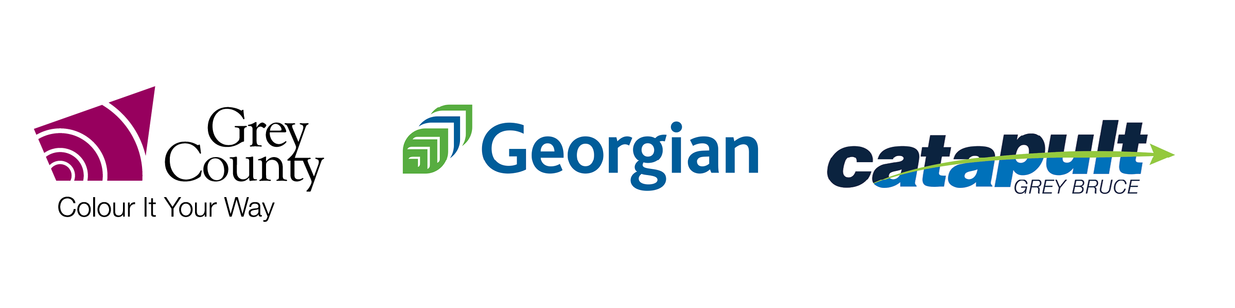 logos of grey county, georgian college and Catapult