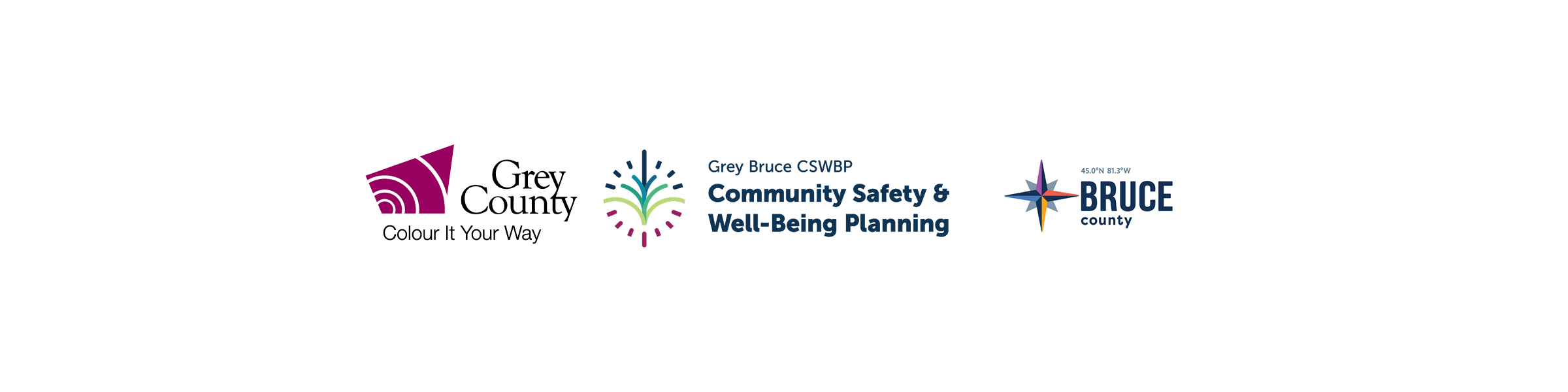 logos of grey county, bruce county and the community safety and wellbeing plan