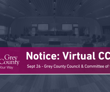 September 26 Grey County Council and Committee of the Whole meetings to be held virtually