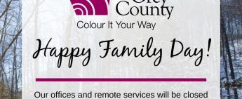 Grey County offices closed Monday February 20 for Family Day