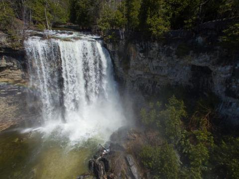 aerial photo of Inglis Falls