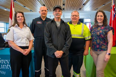 Group of people standing at Grey County's Paramedic Services Awards 2024.